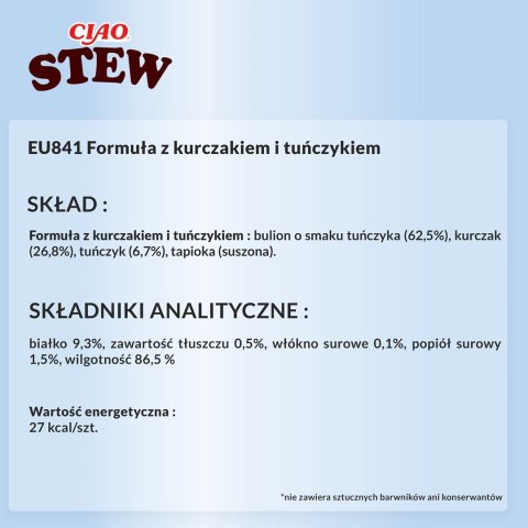 INABA CIAO Potrawka z kurczaka i tuńczyka 40g INABA INABA CIAO Potrawka z kurczaka i tuńczyka 40g INABA