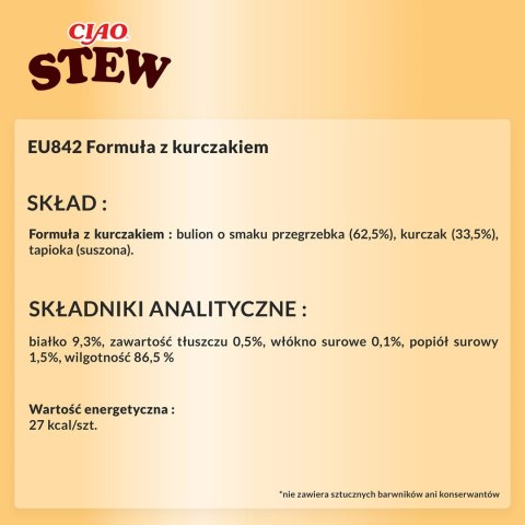 INABA CIAO Potrawka z kurczaka - przysmak dla kotów - 40g INABA INABA CIAO Potrawka z kurczaka - przysmak dla kotów - 40g INABA
