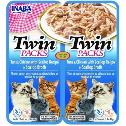 INABA Cat Twin Tuńczyk&Kurczak przegrzebki - Przysmak dla kotów - 2x40g INABA
