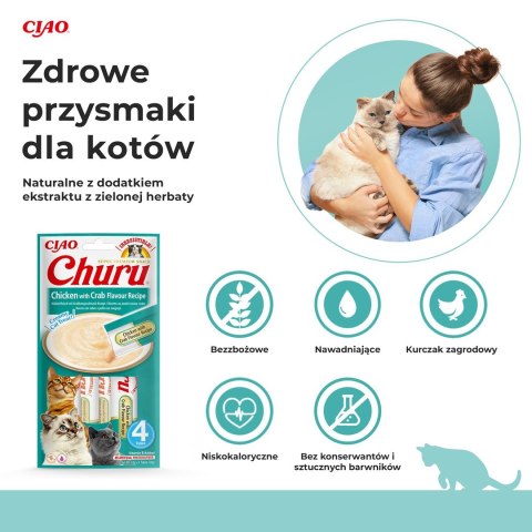 INABA Churu Kurczak z krabem - przysmak dla kota - 4x14 g INABA INABA Churu Kurczak z krabem - przysmak dla kota - 4x14 g INABA