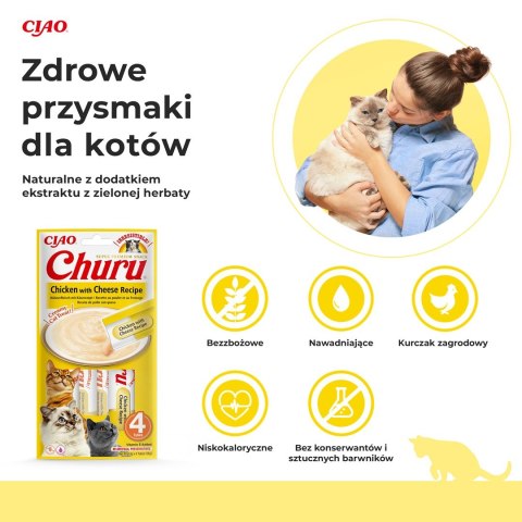 INABA Churu Kurczak z serem - przysmak dla kota - 4x14 g INABA INABA Churu Kurczak z serem - przysmak dla kota - 4x14 g INABA