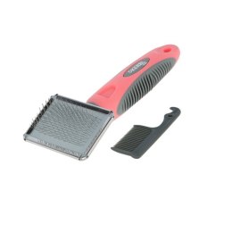 KERBL Szczotka dla kota z miękkimi delikatnymi ząbkami, z grzebieniem w zestawie, 16 x 6 cm KERBL