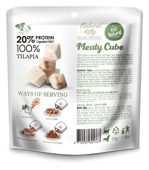 MEATY CUBE 100% TILAPIA - 50g Natural Kitty MEATY CUBE 100% TILAPIA - 50g Natural Kitty
