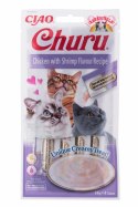 Przysmak CHURU Kurczak z krewetkami dla kota 4x14g INABA