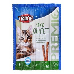TRIXIE Stick Quintett Premio Paluszki z wątróbką drobiową - przysmak dla kota - 5x5 g TRIXIE