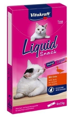 VITAKRAFT Cat Liquid Snack - przysmak dla kota w płynie: kaczka, betaglukan 6 szt. Vitakraft VITAKRAFT Cat Liquid Snack - przysmak dla kota w płynie: kaczka, betaglukan 6 szt. Vitakraft