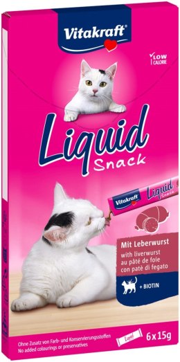 VITAKRAFT Liquid SNACK wątróbka+biotyna - Przysmak dla kota - 6szt Vitakraft