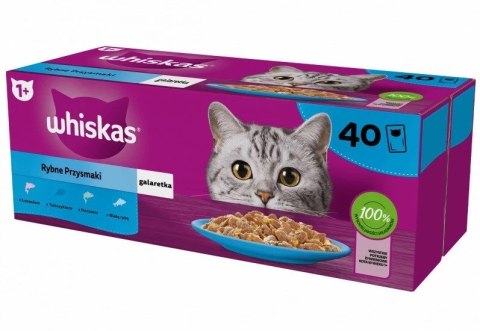 WHISKAS Rybne przysmaki w galaretce - mokra karma dla kota - 40x85 g Whiskas WHISKAS Rybne przysmaki w galaretce - mokra karma dla kota - 40x85 g Whiskas
