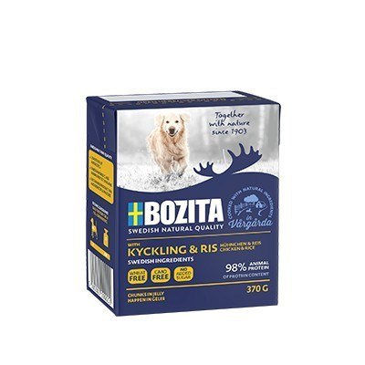 BOZITA Mięsne kawałki kurczak /ryż w galaretce 370g BOZITA