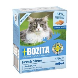 BOZITA Sterylised - Kawałeczki w sosie z pstrągiem - mokra karma dla kota -370g BOZITA