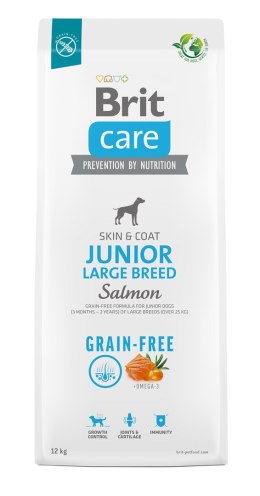 BRIT Care Grain-Free Junior Large Breed Salmon - sucha karma dla psa - 12 kg Brit