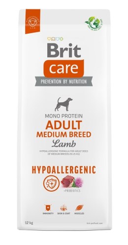 BRIT Care Hypoallergenic Adult Medium Breed Lamb - sucha karma dla psa - 12 kg Brit