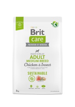 BRIT Care Sustainable Adult Medium Breed Chicken & Insect - sucha karma dla psa - 3 kg Brit