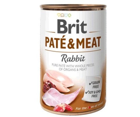 BRIT PATÉ & MEAT z królikiem - mokra karma dla psa - puszka - 400 g Brit