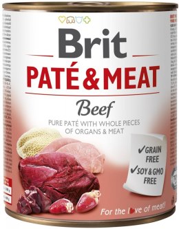 BRIT PATÉ & MEAT z wołowiną - mokra karma dla psa - puszka - 800 g Brit