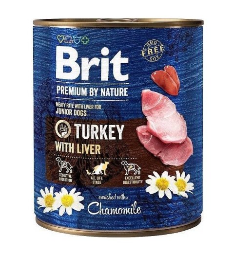 BRIT PREMIUM BY NATURE TURKEY&LIVER - mokra karma dla psa - 800g Brit