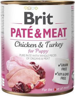 BRIT Paté & Meat z Kurczakiem - mokra karma dla szczeniąt - 800 g Brit