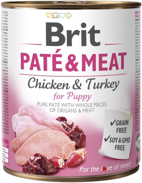 BRIT Paté & Meat z Kurczakiem - mokra karma dla szczeniąt - 800 g Brit BRIT Paté & Meat z Kurczakiem - mokra karma dla szczeniąt - 800 g Brit