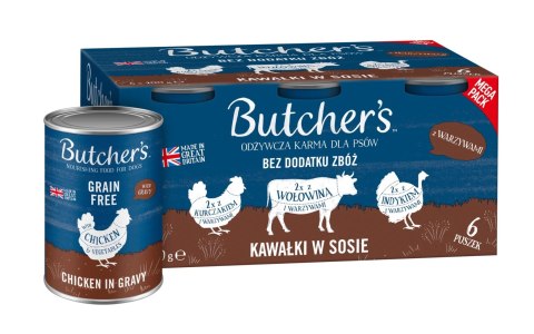Butcher's Original Recipe in Gravy mix smaków z warzywami w sosie karma dla psa 6 x 400g Butcher's Butcher's Original Recipe in Gravy mix smaków z warzywami w sosie karma dla psa 6 x 400g Butcher's
