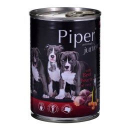 DOLINA NOTECI Piper Junior z sercami wołowymi i marchewką - mokra karma dla psa - 400 g DOLINA NOTECI