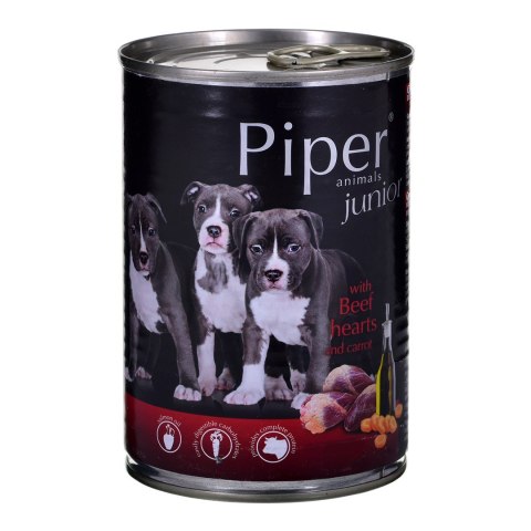 DOLINA NOTECI Piper Junior z sercami wołowymi i marchewką - mokra karma dla psa - 400 g DOLINA NOTECI DOLINA NOTECI Piper Junior z sercami wołowymi i marchewką - mokra karma dla psa - 400 g DOLINA NOTECI