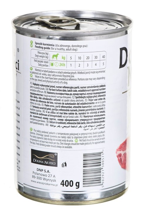 DOLINA NOTECI Premium Pure Jagnięcina - mokra karma dla psa - 400 g DOLINA NOTECI DOLINA NOTECI Premium Pure Jagnięcina - mokra karma dla psa - 400 g DOLINA NOTECI