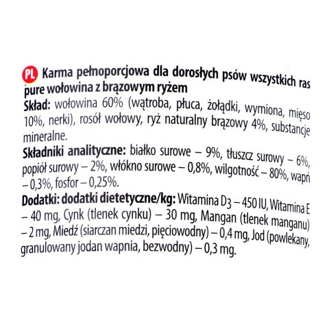 DOLINA NOTECI Premium Pure bogata w wołowinę z ryżem brązowym - mokra karma dla psa - 400g DOLINA NOTECI DOLINA NOTECI Premium Pure bogata w wołowinę z ryżem brązowym - mokra karma dla psa - 400g DOLINA NOTECI