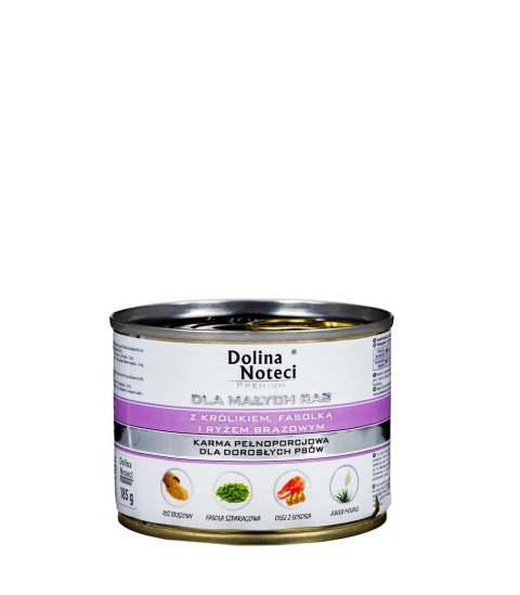 DOLINA NOTECI Premium z Królikiem, fasolką i ryżem - mokra karma dla psów dorosłych ras małych - 185g DOLINA NOTECI DOLINA NOTECI Premium z Królikiem, fasolką i ryżem - mokra karma dla psów dorosłych ras małych - 185g DOLINA NOTECI