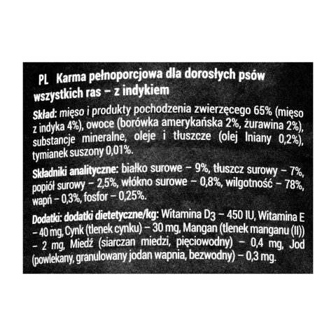 DOLINA NOTECI Rafi z indykiem, żurawiną i borówką - mokra karma dla psa - 400g DOLINA NOTECI DOLINA NOTECI Rafi z indykiem, żurawiną i borówką - mokra karma dla psa - 400g DOLINA NOTECI