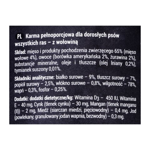 DOLINA NOTECI Rafi z wołowiną, żurawiną i borówką - mokra karma dla psa - 400g DOLINA NOTECI DOLINA NOTECI Rafi z wołowiną, żurawiną i borówką - mokra karma dla psa - 400g DOLINA NOTECI