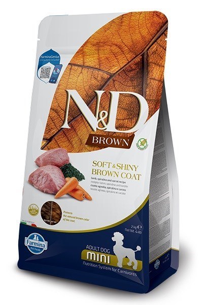 FARMINA N&D Brown Dog Lamb, Spirulina&Carrot Adult Mini - sucha karma dla psa - 2 kg Farmina FARMINA N&D Brown Dog Lamb, Spirulina&Carrot Adult Mini - sucha karma dla psa - 2 kg Farmina