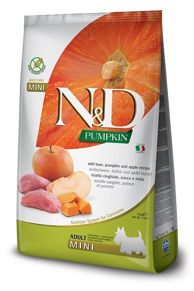 FARMINA N&D GF Pumpkin, Boar&Apple Adult Mini - sucha karma dla psa - 800 g Farmina FARMINA N&D GF Pumpkin, Boar&Apple Adult Mini - sucha karma dla psa - 800 g Farmina