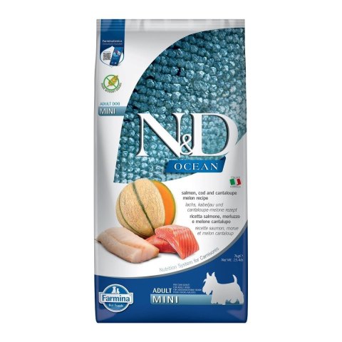 FARMINA N&D Ocean Dog Salmon, Cod, Cantaloupe, Melon Adult Mini - sucha karma dla psa - 7 kg Farmina