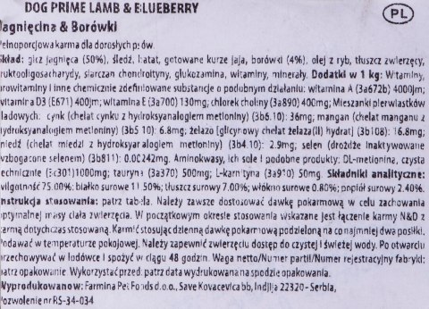 FARMINA N&D Prime Lamb & Blueberry Adult - mokra karma dla psa - 285g Farmina FARMINA N&D Prime Lamb & Blueberry Adult - mokra karma dla psa - 285g Farmina