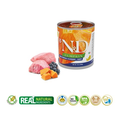 FARMINA N&D Pumpkin Dog Lamb, Pumpkin, Blueberry Puppy - mokra karma dla szczeniąt - 285g Farmina FARMINA N&D Pumpkin Dog Lamb, Pumpkin, Blueberry Puppy - mokra karma dla szczeniąt - 285g Farmina