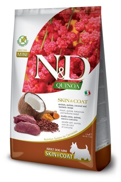 FARMINA N&D Quinoa Dog Skin&Coat Venison, Coconut Adult Mini - sucha karma dla psa - 2.5 kg Farmina FARMINA N&D Quinoa Dog Skin&Coat Venison, Coconut Adult Mini - sucha karma dla psa - 2.5 kg Farmina