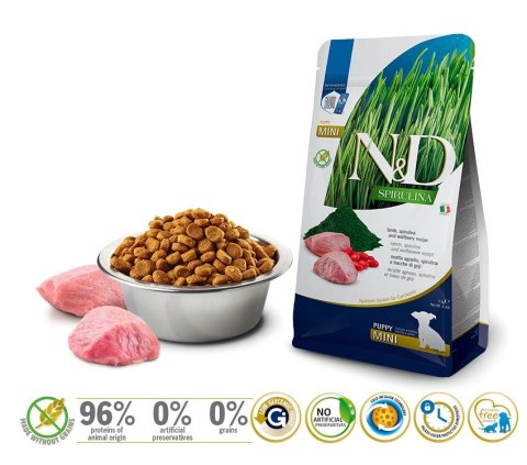 FARMINA N&D Spirulina Lamb Puppy Mini - sucha karma dla psa - 2 kg Farmina FARMINA N&D Spirulina Lamb Puppy Mini - sucha karma dla psa - 2 kg Farmina