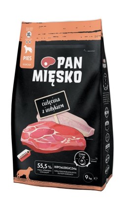 PAN MIĘSKO Cielęcina z indykiem (dorosły) chrupki XL - Karma sucha dla psa - 9kg PAN MIĘSKO