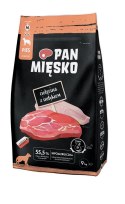 PAN MIĘSKO Cielęcina z indykiem (dorosły) chrupki M - Karma sucha dla psa - 9kg PAN MIĘSKO