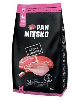 PAN MIĘSKO Cielęcina z przepiórką (szczeniak) chrupki L - Karma sucha dla psa - 20kg PAN MIĘSKO
