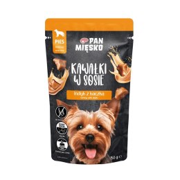 PAN MIĘSKO Kawałki w sosie Indyk z kaczką (dorosły) - Karma mokra dla psa - 150g PAN MIĘSKO