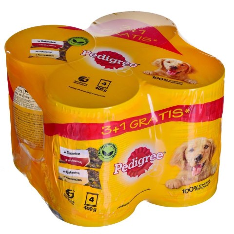 PEDIGREE Wołowina i kurczak w galaretce - mokra karma dla psa - 4x400 g Pedigree PEDIGREE Wołowina i kurczak w galaretce - mokra karma dla psa - 4x400 g Pedigree