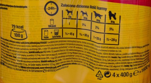PEDIGREE Wołowina i kurczak w galaretce - mokra karma dla psa - 4x400 g Pedigree PEDIGREE Wołowina i kurczak w galaretce - mokra karma dla psa - 4x400 g Pedigree