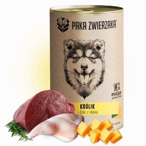 Paka Zwierzaka Królik i dzik z dynią 400g PAKA ZWIERZAKA Paka Zwierzaka Królik i dzik z dynią 400g PAKA ZWIERZAKA
