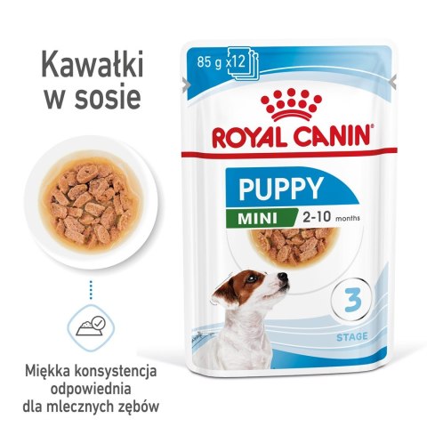 ROYAL CANIN SHN Mini Puppy w sosie - mokra karma dla szczeniąt - 12X85 g Royal Canin ROYAL CANIN SHN Mini Puppy w sosie - mokra karma dla szczeniąt - 12X85 g Royal Canin