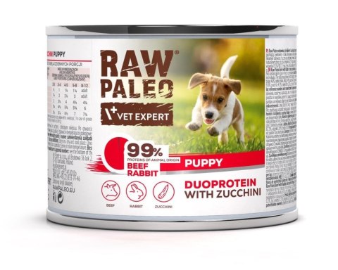Raw Paleo Beef&Rabbit Puppy Can 200g VetExpert Raw Paleo Beef&Rabbit Puppy Can 200g VetExpert