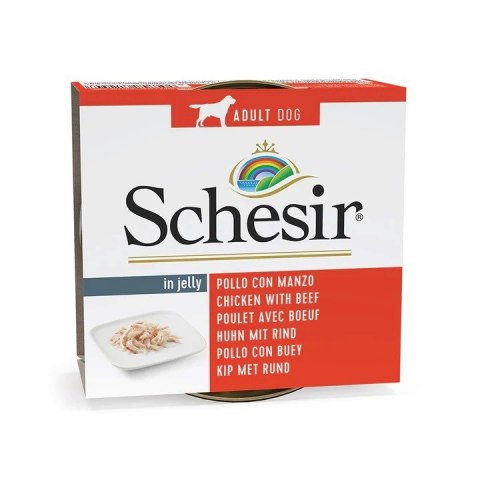 SCHESIR dla psów Adult w Galarecie Fileciki z Kurczaka i Wołowiną 150g Agras Pet Foods