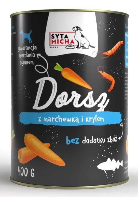SYTA MICHA mokra karma dorsz z marchewką i krylem 400g pies SYTA MICHA SYTA MICHA mokra karma dorsz z marchewką i krylem 400g pies SYTA MICHA