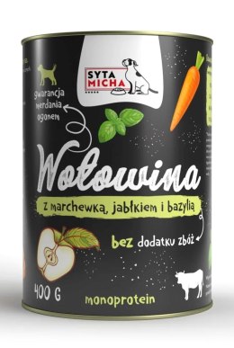 SYTA MICHA mokra karma wołowina z marchewką, jabłkiem i bazylią 400g pies SYTA MICHA