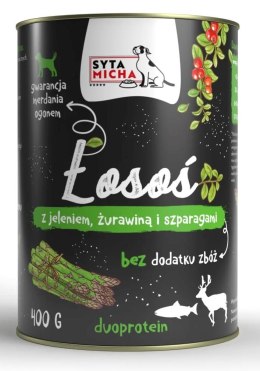 SYTA MICHA mokra karma łosoś z jeleniem, żurawiną i szparagami 400g pies SYTA MICHA